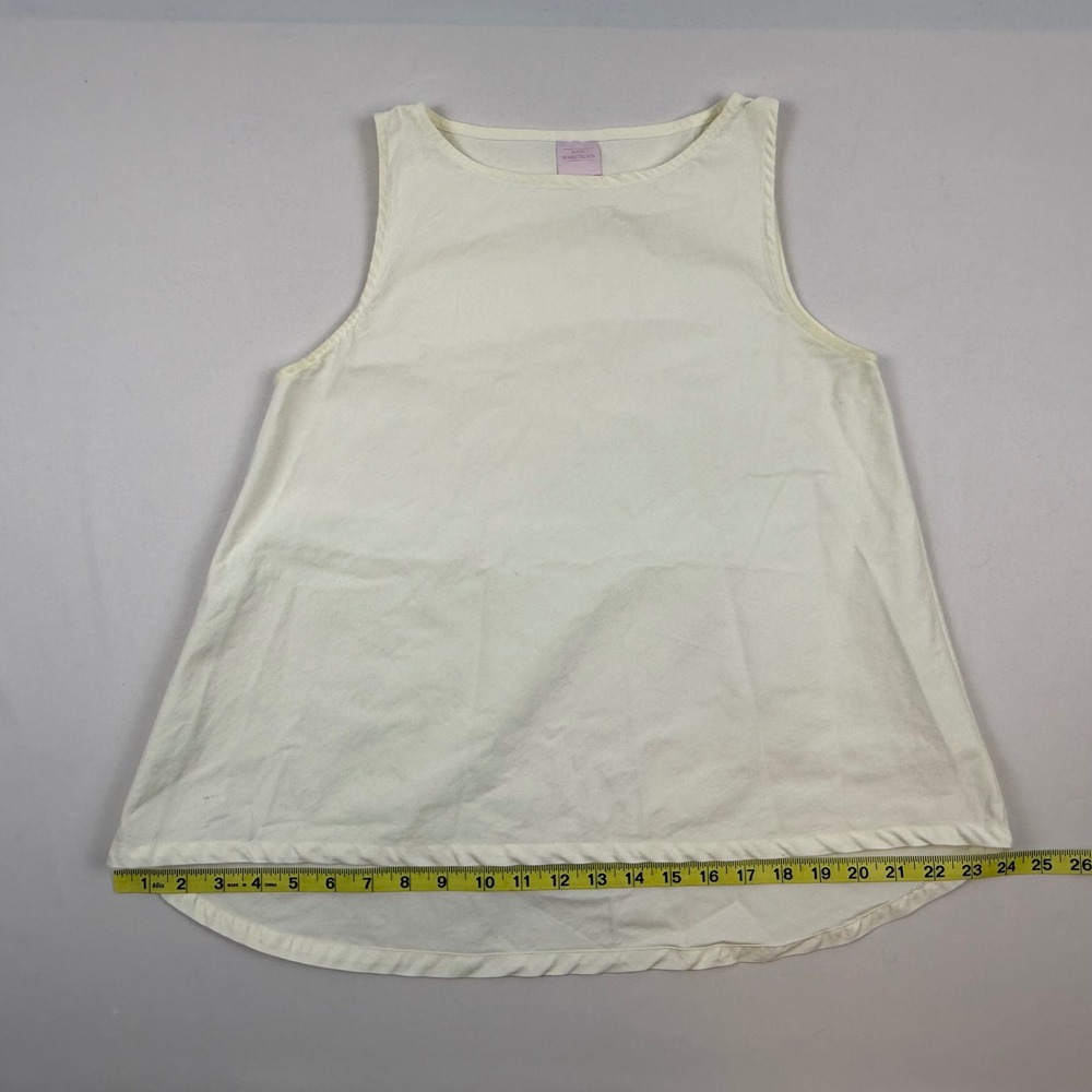 Ann Mashburn Womens XS Sleeveless Flared High-Low Top Cream Cotton Nylon Blend - Picture 7 of 10